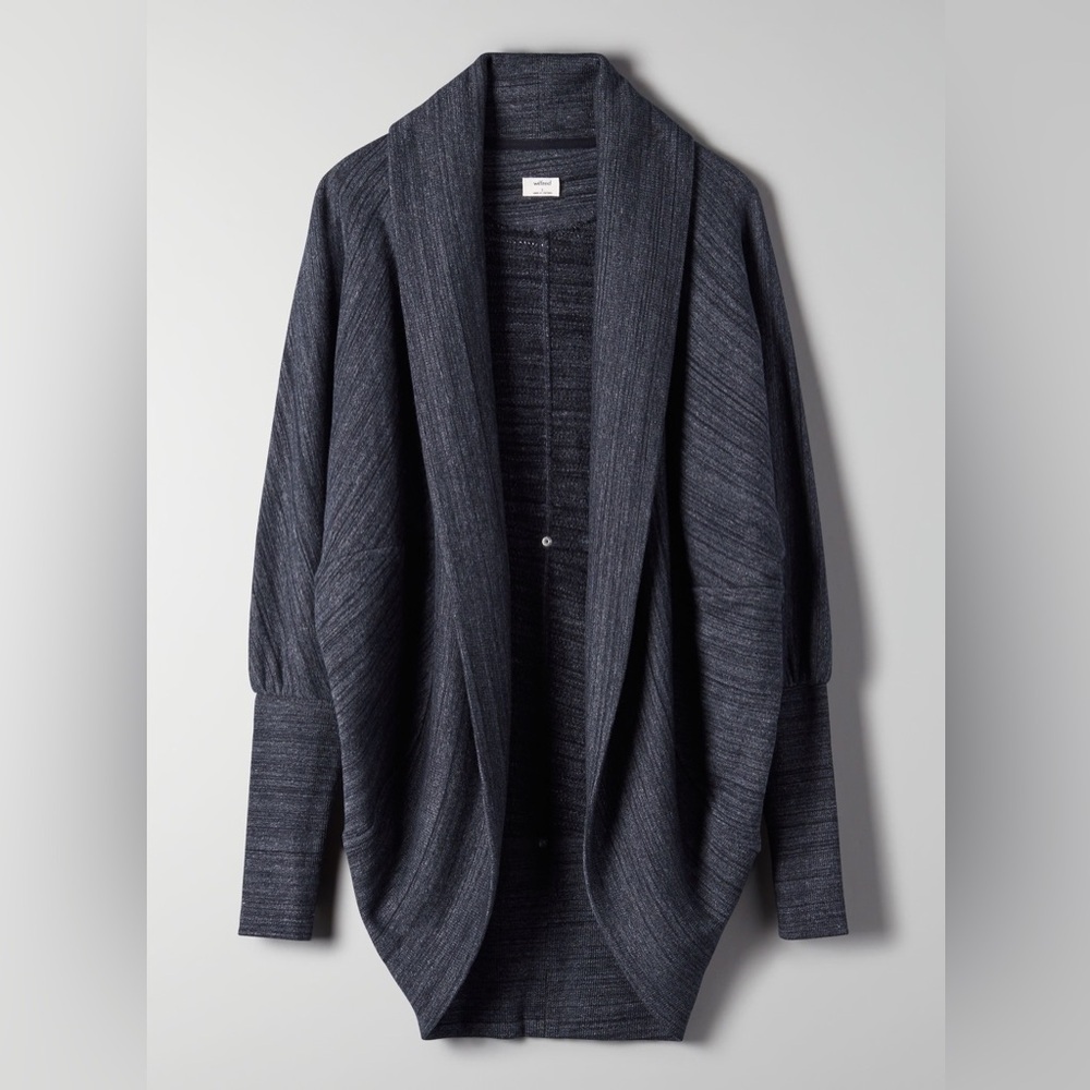WILFRED | Aritizia Diderot Dark Gray Open Front Cardigan